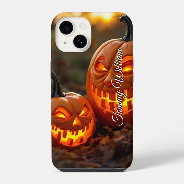 Klassischer Halloween-Kürbis iPhone Hülle (Rückseite)