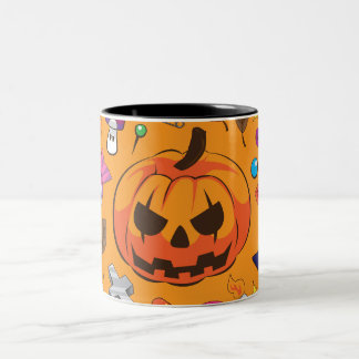 Klassischer Halloween-Kürbis Jack O Lantern Zweifarbige Tasse