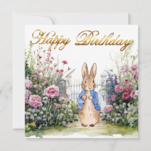 Klassischer Hase blaue Jacke Alles Gute zum Geburt Karte
