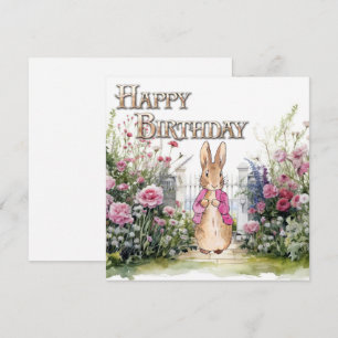 Klassischer Hase blaue Jacke Alles Gute zum Geburt Karte