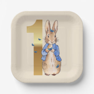 Klassischer Hase Erstes Geburtstagskind Pappteller