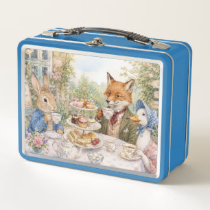 Klassischer Hase Fuchs & Ente  Metall Brotdose