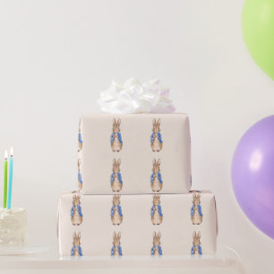 Klassischer Hase in blauem Jackett Geschenkpapier