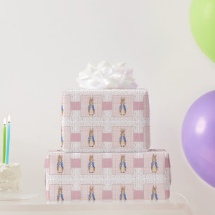 Klassischer Hase in blauer Jacke Geschenkpapier