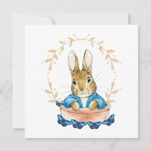 Klassischer Hase in einem Blumenkübel Karte