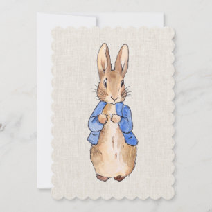 Klassischer Hase in einer blauen Jacke Einladung