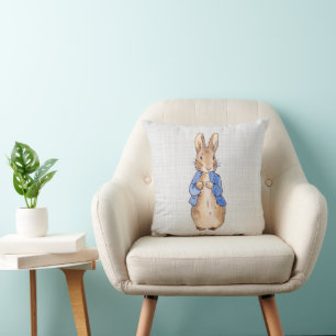Klassischer Hase mit blauem Mantel Kissen