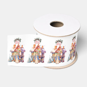 Klassischer Hase mit Weihnachts Cottage Ripsband