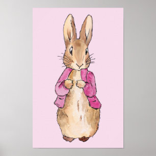 Klassischer Hase pinke Jacke Kinderzimmer Kunst Poster