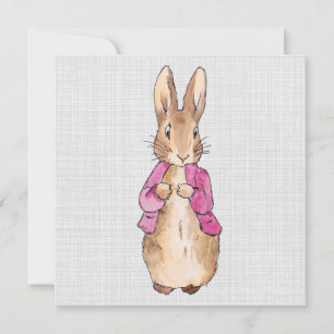 Klassischer Hase rosa Jacke Dankeskarte
