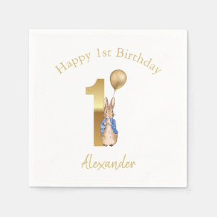 Klassischer Hase zum ersten Geburtstag Serviette