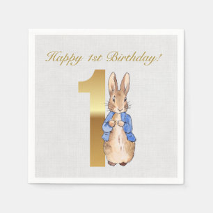 Klassischer Hase zum ersten Geburtstag Serviette