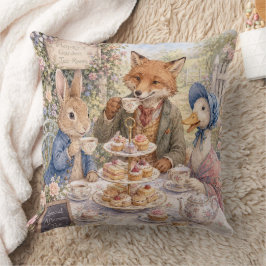 Klassischer Hasen-Enten-Fuchs-Nachmittags-Tee-Zeit Kissen