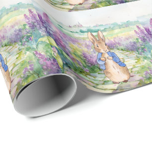 Klassischer Hasenkaninchen in blauer Jacke Geschenkpapier