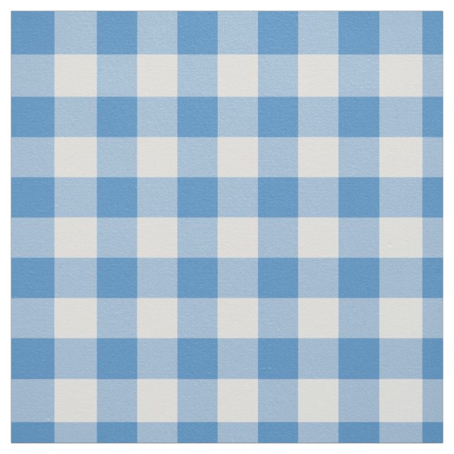 Klassischer hellblauer und weißer Gingham kariert Stoff (Muster)