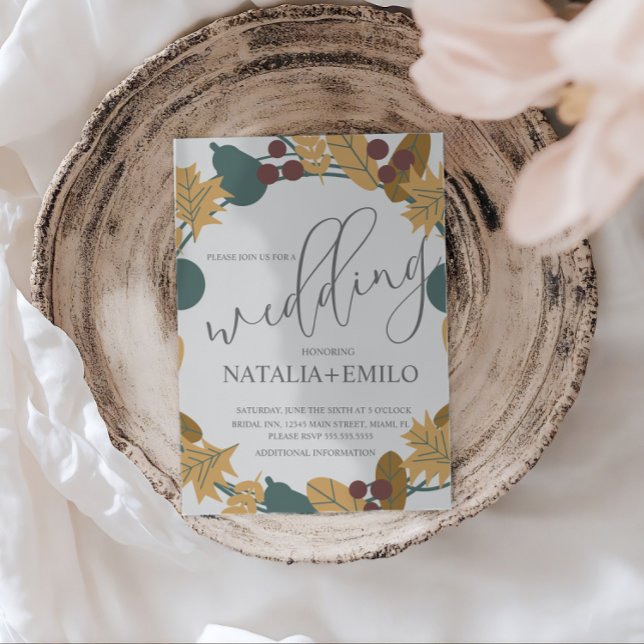 Klassischer Herbst-Hochzeitskranz Einladung (Von Creator hochgeladen)