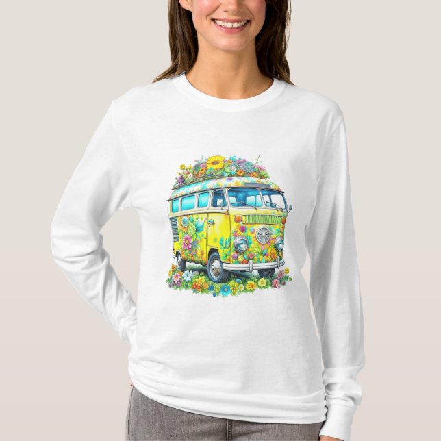 Klassischer Hippie Tour Bus T-Shirt (Vorderseite)