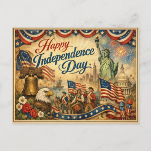 Klassischer historischer Americana Unabhängigkeits Feiertagspostkarte