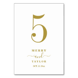 Klassischer Hochzeitstisch aus weißem Kupfer Tischnummer