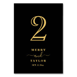 Klassischer Hochzeitstisch für Kupfer in Schwarz u Tischnummer