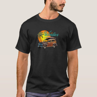 Klassischer Holz-Wagen von 1950, Vintage-Kombi R T-Shirt
