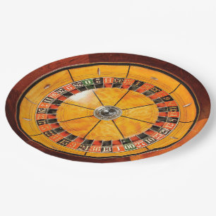 Klassischer hölzerner Roulette-Rad-Papier-Teller Pappteller