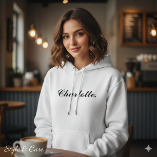 Klassischer Hoodie mit individuellem Namen für Fra