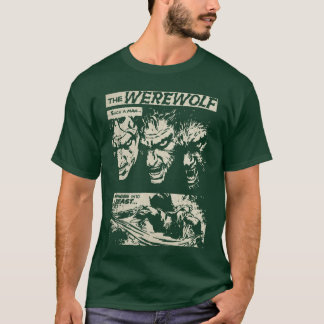 Klassischer Horrorfilm-Monster-Horror-Comic-Werwol T-Shirt