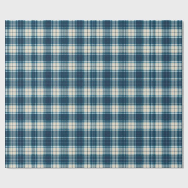 Klassischer Indigo-Karotuch Geschenkpapier (Flach)