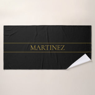 Klassischer, individuell anpassbarer Gold Text & Z Badhandtuch Set