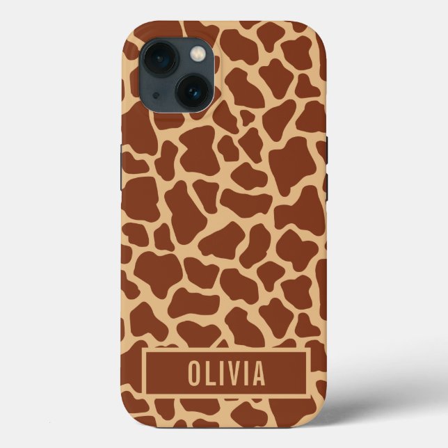 Klassischer Individuelle Name Giraffe Tierisches D Case-Mate iPhone Hülle (Rückseite)