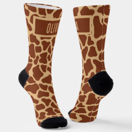 Klassischer Individuelle Name Giraffe Tierisches D Socken