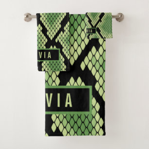 Klassischer Individuelle Name Schlange Muster für Badhandtuch Set