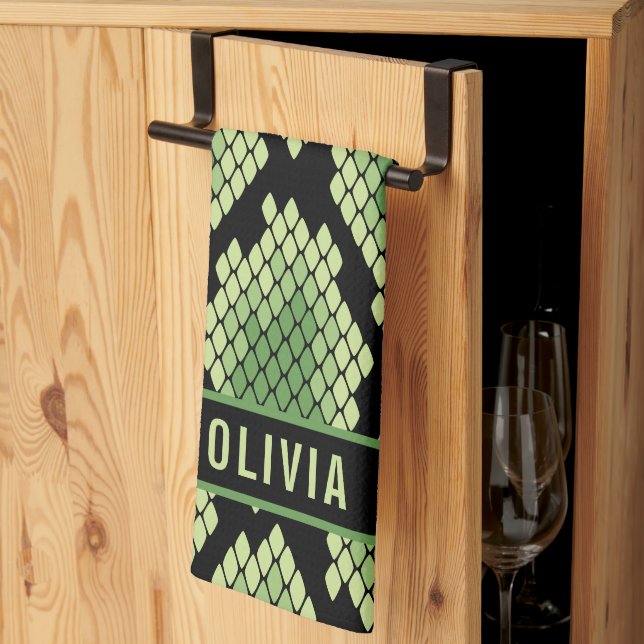 Klassischer Individuelle Name Schlange Muster für  Geschirrtuch (Drittel gefaltet)