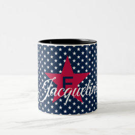 Klassischer Individuelle Name White Stars auf der  Zweifarbige Tasse