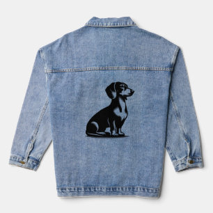 Klassischer Jagdhund Vintage-Dachshund-Zeichnung  Jeansjacke