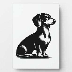Klassischer Jagdhund Vintage-Dachshund-Zeichnung K Fotoplatte
