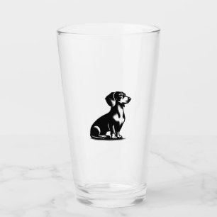 Klassischer Jagdhund Vintage-Dachshund-Zeichnung K Glas