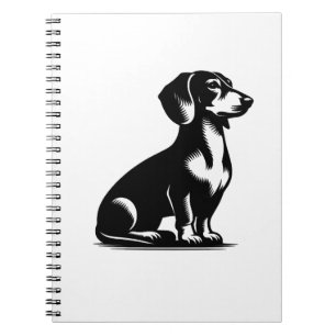 Klassischer Jagdhund Vintage-Dachshund-Zeichnung K Notizblock