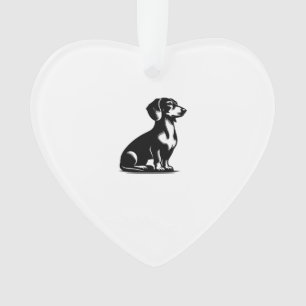 Klassischer Jagdhund Vintage-Dachshund-Zeichnung K Ornament