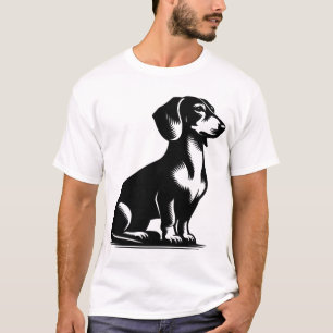 Klassischer Jagdhund Vintage-Dachshund-Zeichnung K T-Shirt