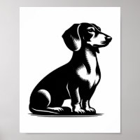 Klassischer Jagdhund Vintage-Dachshund-Zeichnung