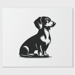 Klassischer Jagdhund Vintage-Dachshund-Zeichnungsk Geschenkpapier