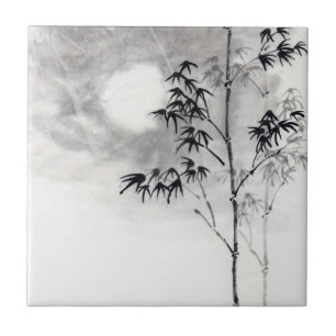 Klassischer japanischer sumi-e fliese