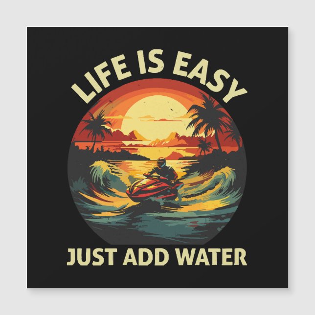 Klassischer Jet Ski Skier Magnetkarte (Vorderseite)