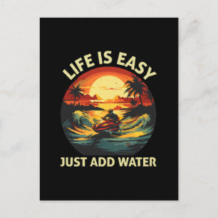 Klassischer Jet Ski Skier Postkarte