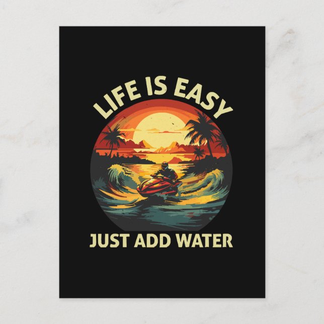 Klassischer Jet Ski Skier Postkarte (Vorderseite)