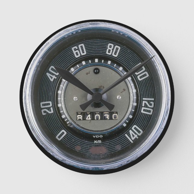 Klassischer Käfer Tachometer Oldtimer Runde Wanduhr (Vorderseite)