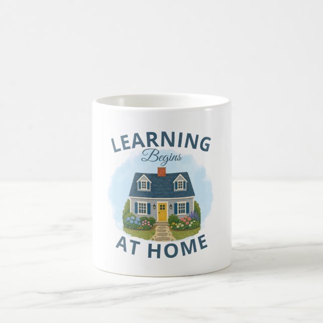 Klassischer Kaffeebecher 'Lernen beginnt zu Hause' Kaffeetasse (Mittel)