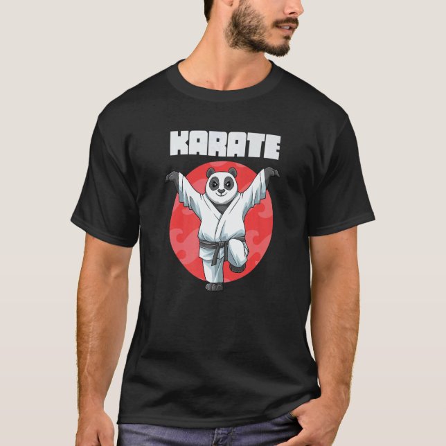 Klassischer Karate-Panda-Kranichkick T-Shirt (Vorderseite)